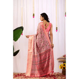 Women's Faux_Silk Printed Saree With Unstitched Blouse 5.5Mtr (Light_Pink)