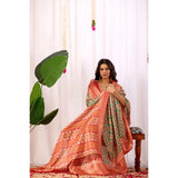 Women's Faux_Silk Woven Saree With Unstitched Blouse 5.5Mtr (Green)
