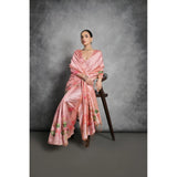 Women's Cotton Printed Saree With Unstitched Blouse 5.5 Mtr (Peach)