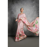 Women's Cotton Printed Saree With Unstitched Blouse 5.5 Mtr (Pink)