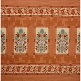 Orange fleece floral printed double polar warm bedsheet & pillow cover for cozy bedroom