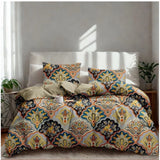 Multicolor microfiber floral double bedsheet & pillow covers, soft & vibrant printed design
