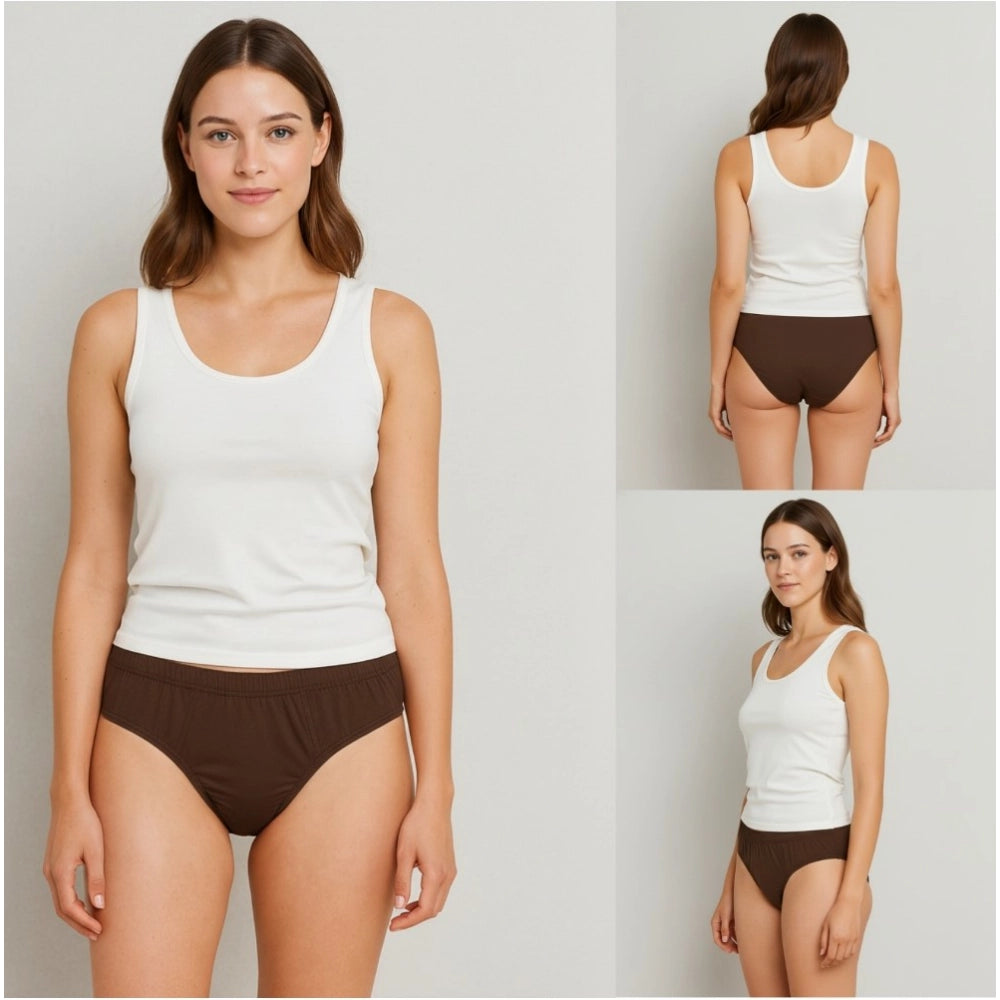 Multicolor cotton solid hipster panties (pack of 3), women's underwear with mid-rise, varying shades on display