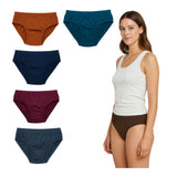 Multicolor cotton hipster panties for women - pack of 6 solid mid-rise underwear