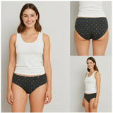 Multicolor cotton printed hipster panties for women (pack of 6), mid-rise style