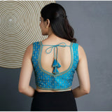 Sky Silk Blend Embroidered V-Neck Blouse (alterable up to size 42)