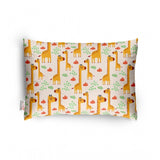 Mustard soft plush printed baby pillow for kids age 1-5 years, rectangular bed pillow design