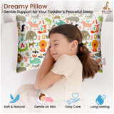 Multicolor soft plush printed baby pillow for kids aged 1-5 years, ideal for bedtime comfort