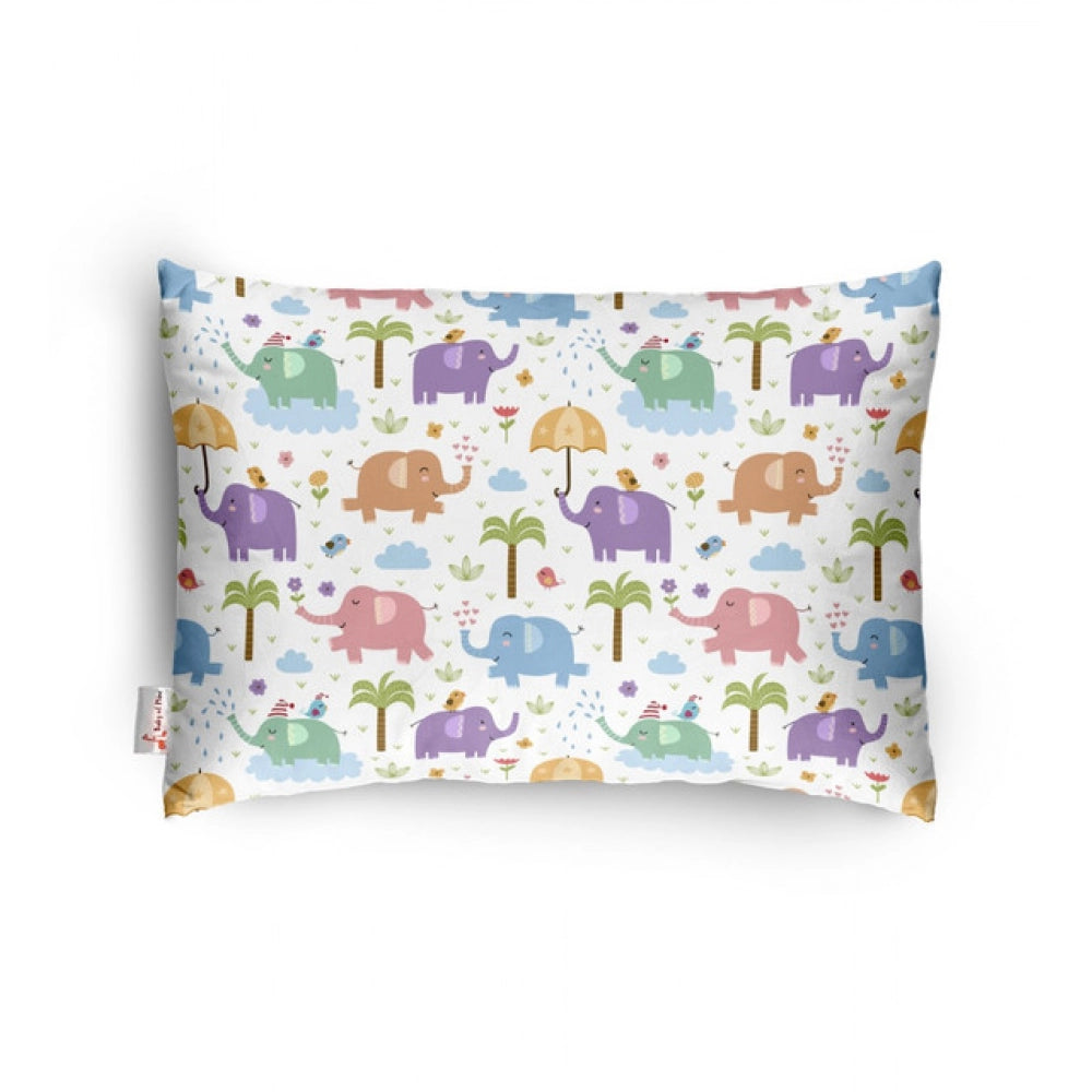 Multicolor soft plush printed baby pillow for kids age 1-5 years, ideal for bedtime comfort