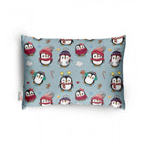 Grey soft plush printed bed pillow for kids age 1-5 years, rectangular shape for comfortable rest