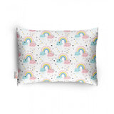 White soft plush printed baby pillow for kids age 1-5 years, rectangular bed pillow for infants