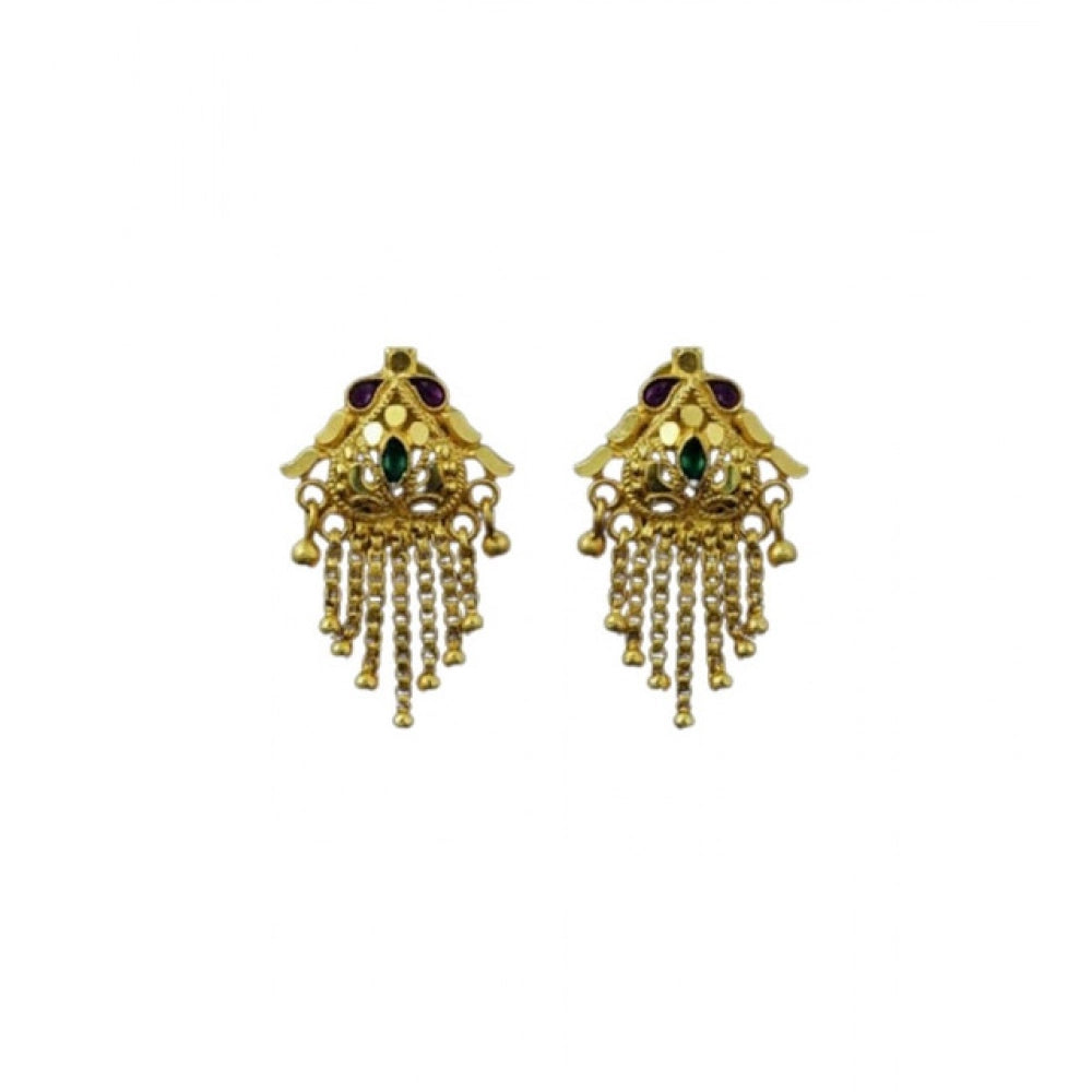 Women's Pack of_2 Brass Gold-Plated Earrings (Gold)