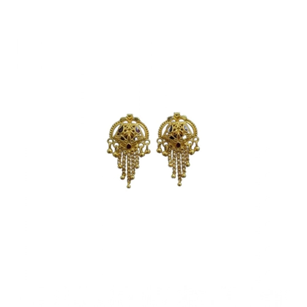 Women's Pack of_2 Brass Gold-Plated Earrings (Gold)
