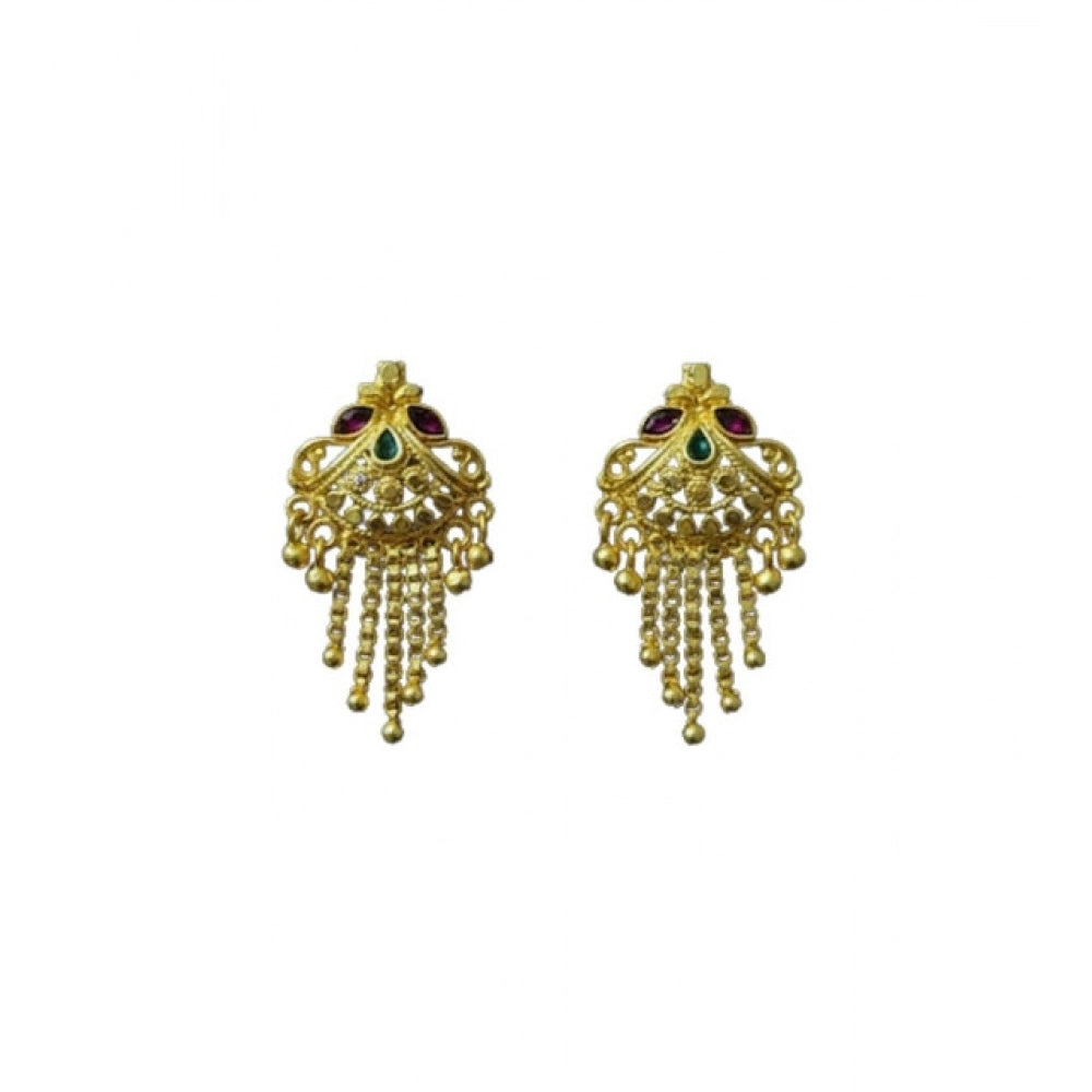 Women's Pack of_2 Brass Gold-Plated Earrings (Gold)
