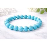Natural Crystal 8mm Turquoise Bracelet (Sky Blue)