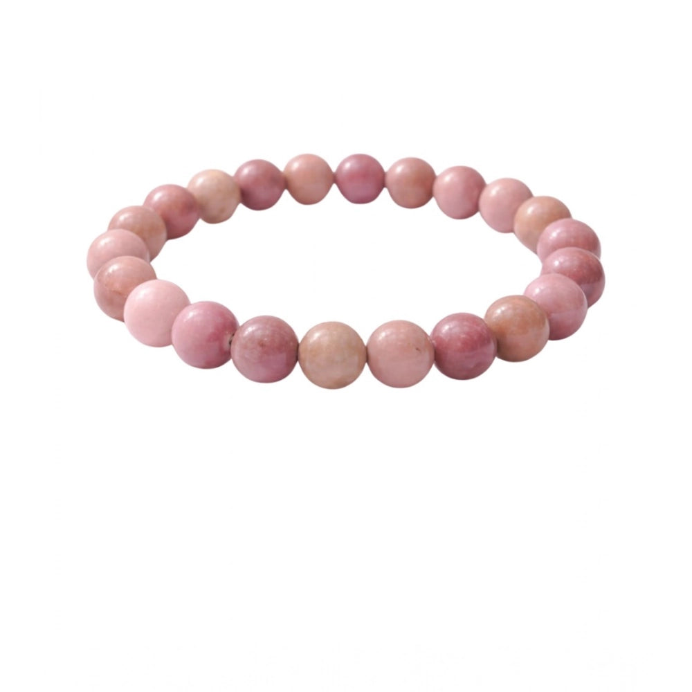 Natural Crystal 8mm Rhodonite Bracelet (Light Purple)