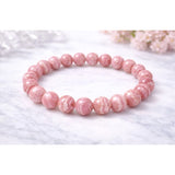 Natural Crystal 8mm Rhodochrosite Bracelet (Pink)