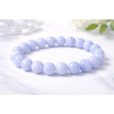 Natural Crystal 8mm Bluelace Agate Bracelet (Light Blue)