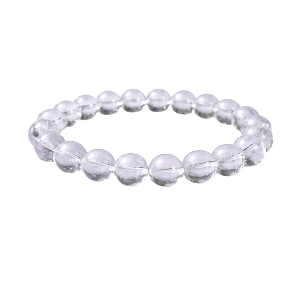 Natural Crystal 8mm Clear Quartz Bracelet (White)