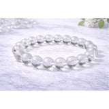 Natural Crystal 8mm Clear Quartz Bracelet (White)
