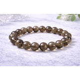 Natural Crystal 8mm Smoky Quartz Bracelet  (Brown)