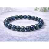 Natural Crystal 8mm Azurite Bracelet  (Dark Green)