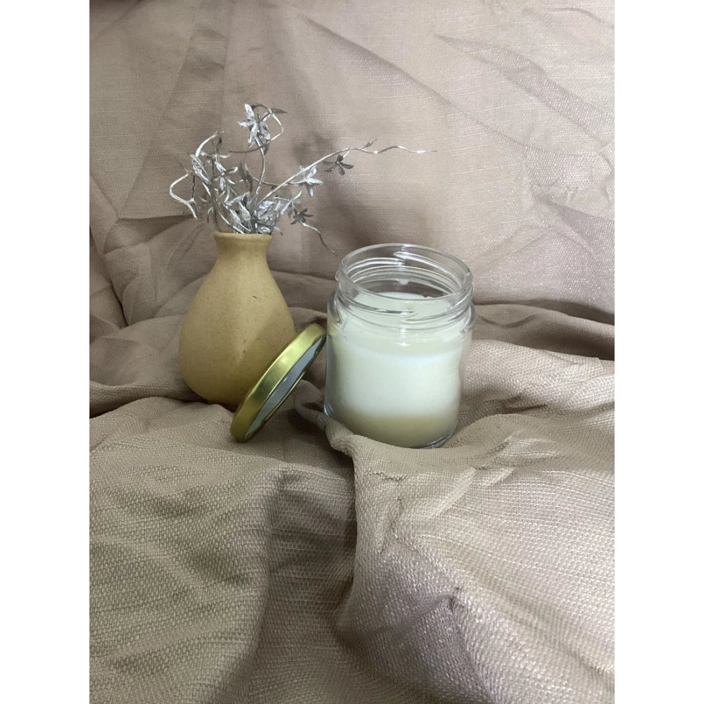 Natural white soy & beeswax blend container candles (pack of 2), glass round design
