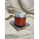 Natural white soy wax & beeswax blend container candles (90ml), glass round pattern