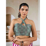 Women's Satin Crepe Printed Saree With Unstitched Blouse 5.5Mtr (Magenta)