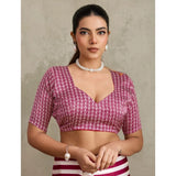 Women's Satin Crepe Printed Saree With Unstitched Blouse 5.5Mtr (Maroon)