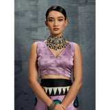 Women's Satin Crepe Printed Saree With Unstitched Blouse 5.5Mtr (Multicolor)