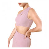 Lavender polyester lycra one-shoulder sleeveless dress for women, ankle length