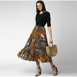 Women's Satin Pleated Elasticated Skirt (Multicolor)