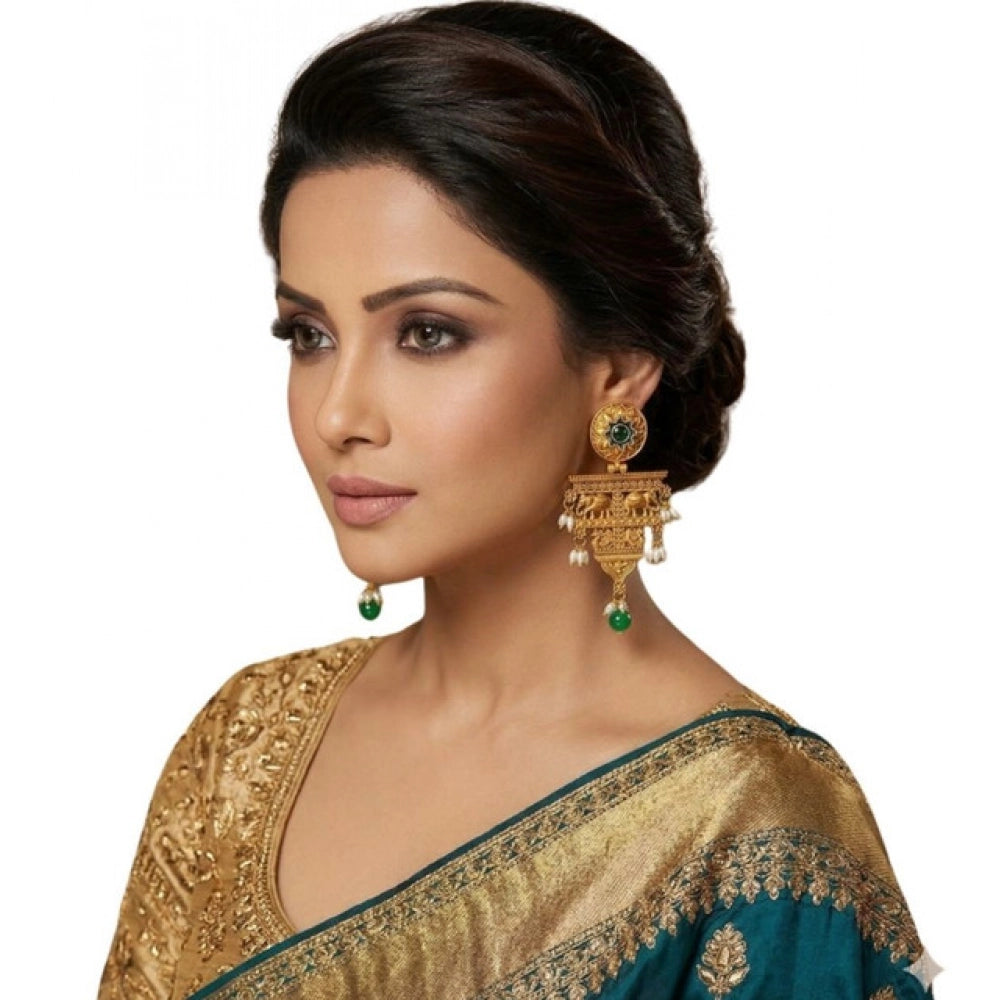 Multi-colored zinc alloy gold-plated earrings for women, avoid water and harsh chemicals