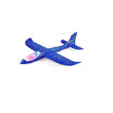 Blue-Multicolor EPP foam galaxy hand throw LED glider airplane for kids aged 5+ years