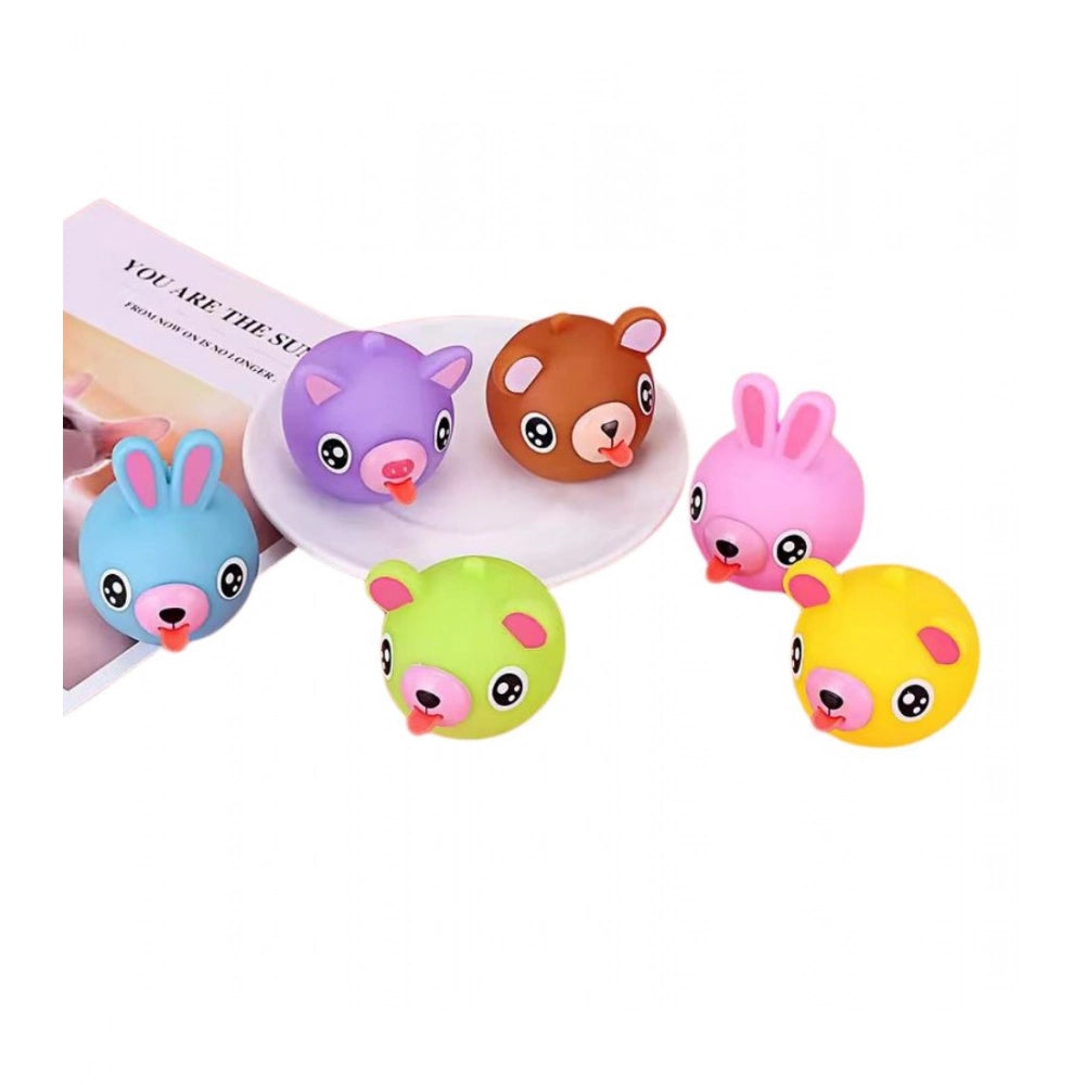 Multicolor rubber-PVC animal stress balls for kids age 3+, fun squishy toy set for relieving stress and fidgeting