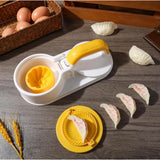 Yellow-white plastic solid dumpling maker mold press for easy homemade dumplings