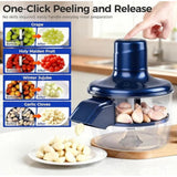 Blue plastic solid electric peeler - easy-to-use kitchen tool for efficient vegetable peeling