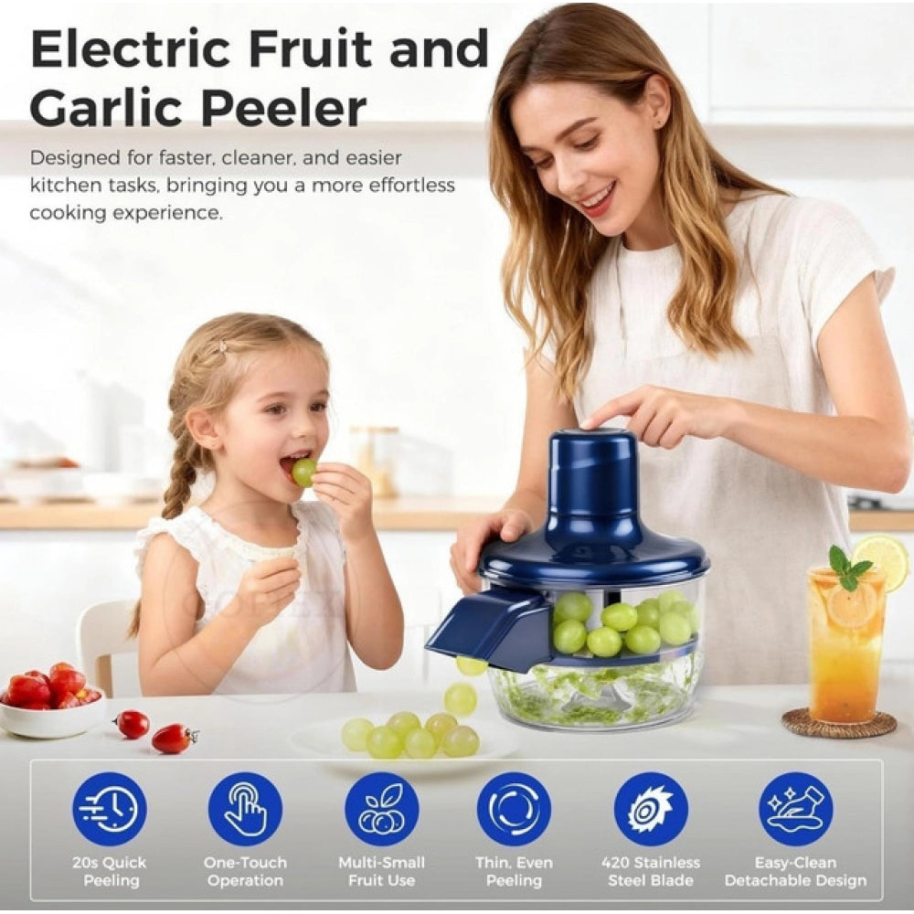 Blue plastic solid electric automatic peeler for easy peeling tasks