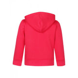 Magenta fleece printed long sleeve hoodie jacket for girls, cozy and stylish winter wear