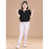 Multicolor cotton lycra floral elasticated jeggings for girls, comfortable activewear with eye-catching pattern