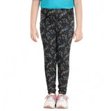 Multi-colored cotton lycra floral elasticated jeggings for girls, perfect for casual wear