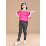 Multicolor cotton lycra floral elasticated jeggings for girls, suitable for casual wear