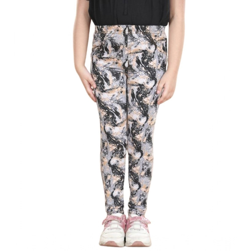 Multicolor cotton lycra floral elasticated jeggings for girls, versatile casual wear with flower pattern design