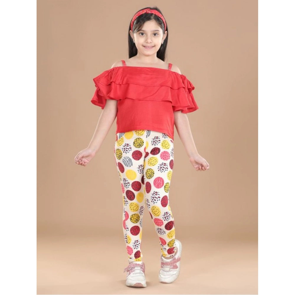 Multicolor cotton lycra floral elasticated jeggings for girls, comfortable stretchy activewear
