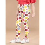 Multi-colored cotton lycra floral elasticated jeggings for girls, comfortable clothing with stretchy waistband