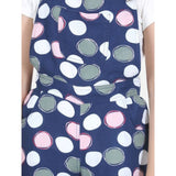 Blue-Pink rayon polka sleeveless jumpsuit for girls, square neck, color variance may occur