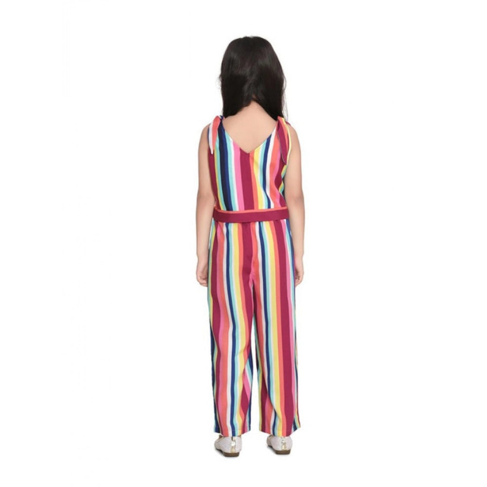 Multicolor polyester crepe girls' floral cold shoulder crop top & pallazo set, vibrant floral pattern on casual summer outfit