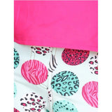Pink cotton floral elasticated jegging and top for girls, featuring a square neck and floral pattern