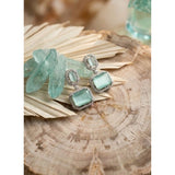 Women's turquoise brass silver plated drop earrings - jewelry accessory for special occasions